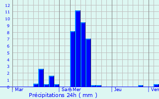 Graphique des précipitations prvues pour Neihaischen