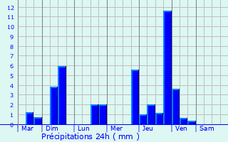 Graphique des précipitations prvues pour Drimmelen