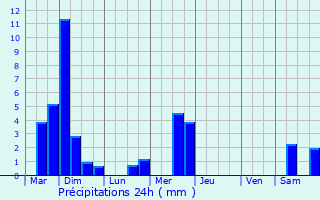 Graphique des précipitations prvues pour Maison Burg