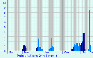 Graphique des précipitations prvues pour Brandenbourg