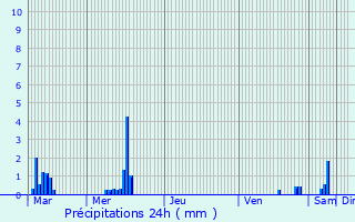 Graphique des précipitations prvues pour Bon