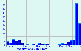 Graphique des précipitations prvues pour Namdrik