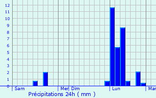 Graphique des précipitations prvues pour Bajamont