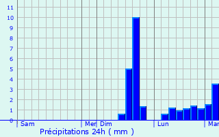 Graphique des précipitations prvues pour Remungol
