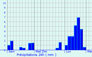 Graphique des précipitations prvues pour Bertrichamps