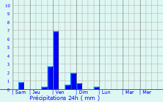 Graphique des précipitations prvues pour vila