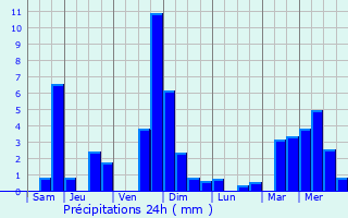 Graphique des précipitations prvues pour Saint-Projet-de-Salers
