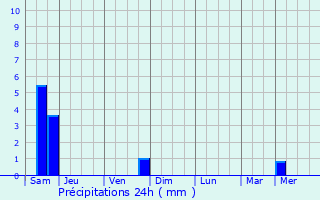 Graphique des précipitations prvues pour Berzovka
