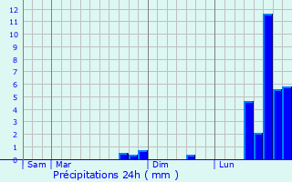Graphique des précipitations prvues pour Montferrer