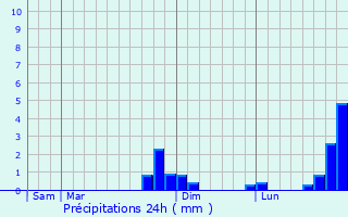 Graphique des précipitations prvues pour Nijon
