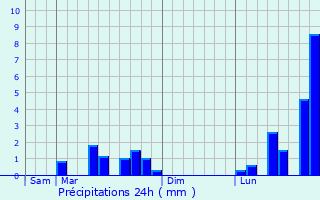 Graphique des précipitations prvues pour Ornes