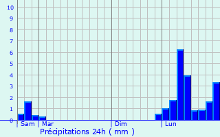 Graphique des précipitations prvues pour Vir
