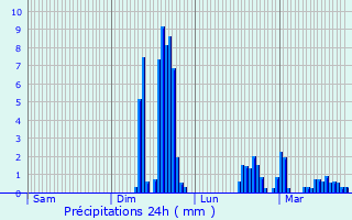 Graphique des précipitations prvues pour Trans