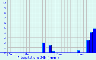 Graphique des précipitations prvues pour Savigny-sur-Orge
