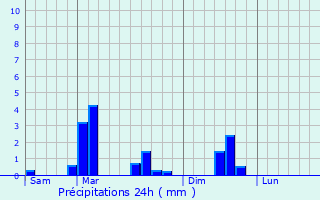 Graphique des précipitations prvues pour Brachtenbach