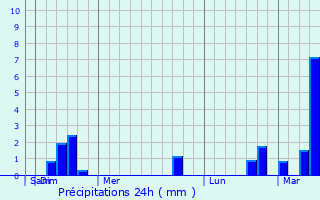 Graphique des précipitations prvues pour New Paltz