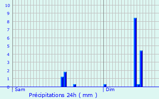 Graphique des précipitations prvues pour Steinheim