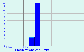 Graphique des précipitations prvues pour Njera