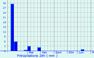 Graphique des précipitations prvues pour Manalurpettai