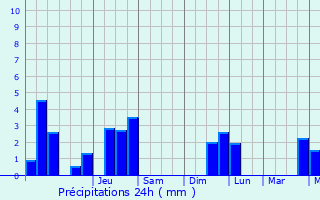 Graphique des précipitations prvues pour Neubrck