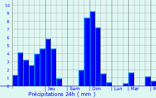Graphique des précipitations prvues pour Souvigny-en-Sologne