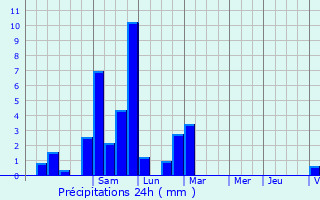 Graphique des précipitations prvues pour Vion