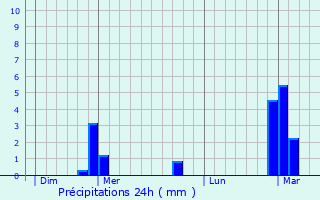 Graphique des précipitations prvues pour Brasschaat