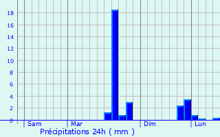 Graphique des précipitations prvues pour Burcy