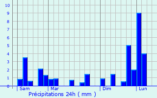 Graphique des précipitations prvues pour Kinkala