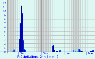 Graphique des précipitations prvues pour Mandailles-Saint-Julien