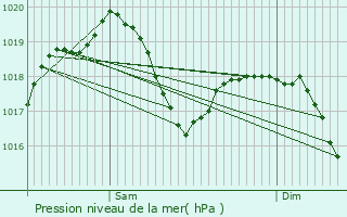 Graphe de la pression atmosphrique prvue pour Le Grand-Saconnex