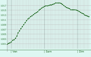 Graphe de la pression atmosphrique prvue pour Biedenkopf
