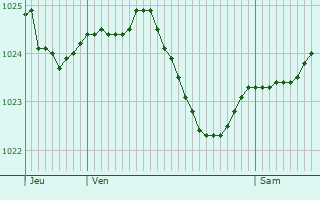 Graphe de la pression atmosphrique prvue pour Neuhof
