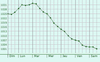 Graphe de la pression atmosphrique prvue pour Dorohoi