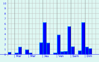 Graphique des précipitations prvues pour Ville-sur-Retourne