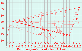 Courbe de la force du vent pour Rost Flyplass