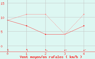 Courbe de la force du vent pour Shearwater Rcs