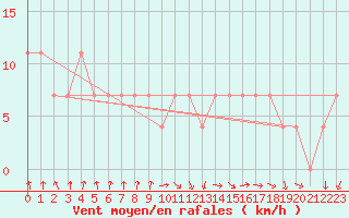 Courbe de la force du vent pour Kankaanpaa Niinisalo