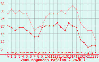 Courbe de la force du vent pour Ile du Levant (83)