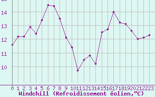 Courbe du refroidissement olien pour Cap Ferret (33)