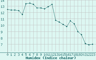 Courbe de l'humidex pour Pau (64)