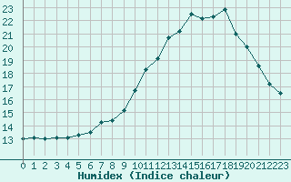 Courbe de l'humidex pour Pertuis - Le Farigoulier (84)