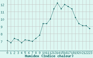 Courbe de l'humidex pour Muret (31)