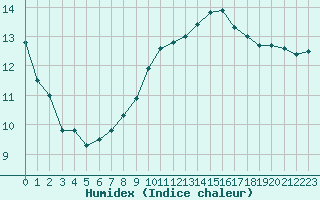 Courbe de l'humidex pour Roissy (95)