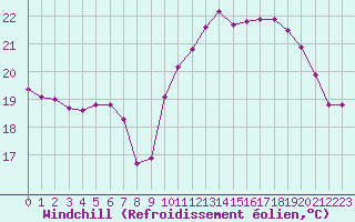 Courbe du refroidissement olien pour Le Talut - Belle-Ile (56)
