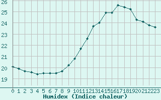 Courbe de l'humidex pour Montauban (82)