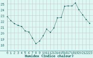 Courbe de l'humidex pour Saint-Etienne (42)