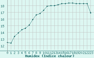 Courbe de l'humidex pour Le Mesnil-Esnard (76)