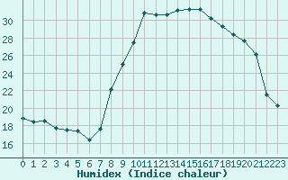 Courbe de l'humidex pour Grasque (13)