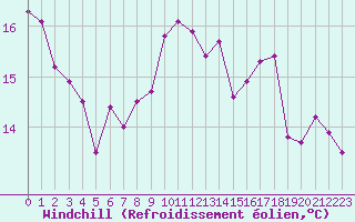 Courbe du refroidissement olien pour Le Talut - Belle-Ile (56)